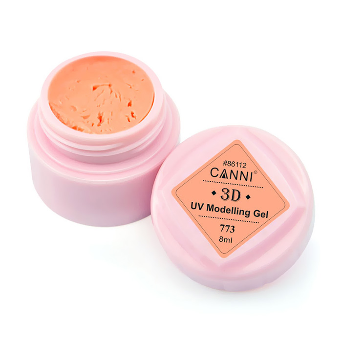 Гель-пластилін для нігтів Canni 3D UV Modelling Gel 773 світло-помаранчевий, 8 мл