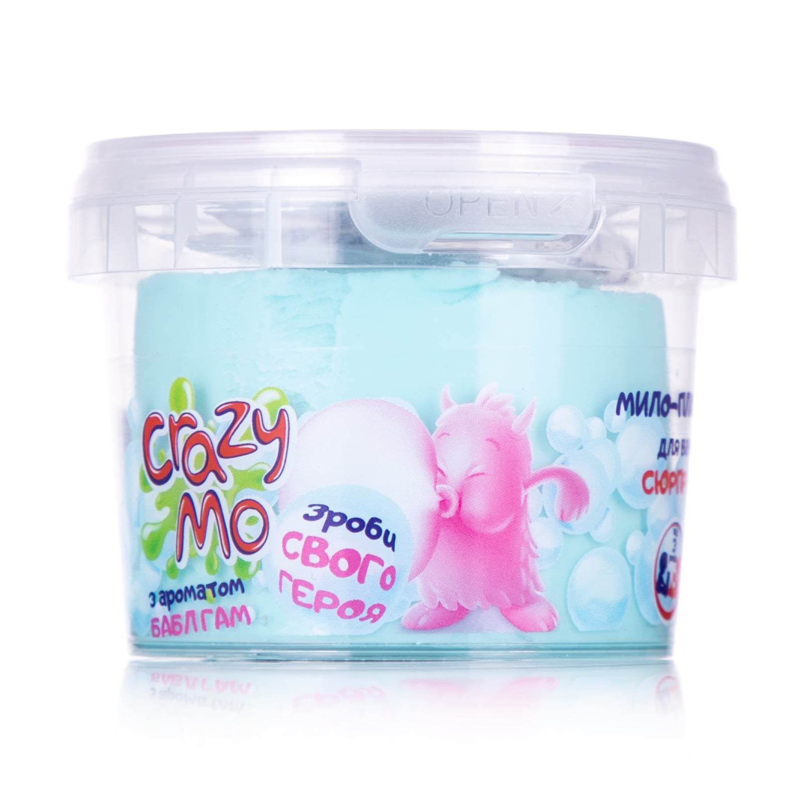 Мило-пластилін з сюрпризом Crazy Mo для ванної з ароматом Бабл Гам, 100 г